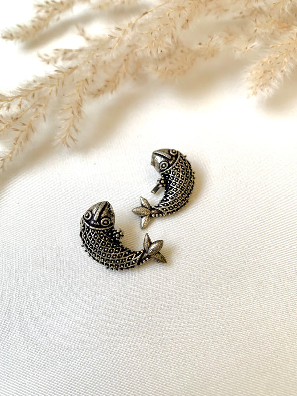 German Silver Fish Studs